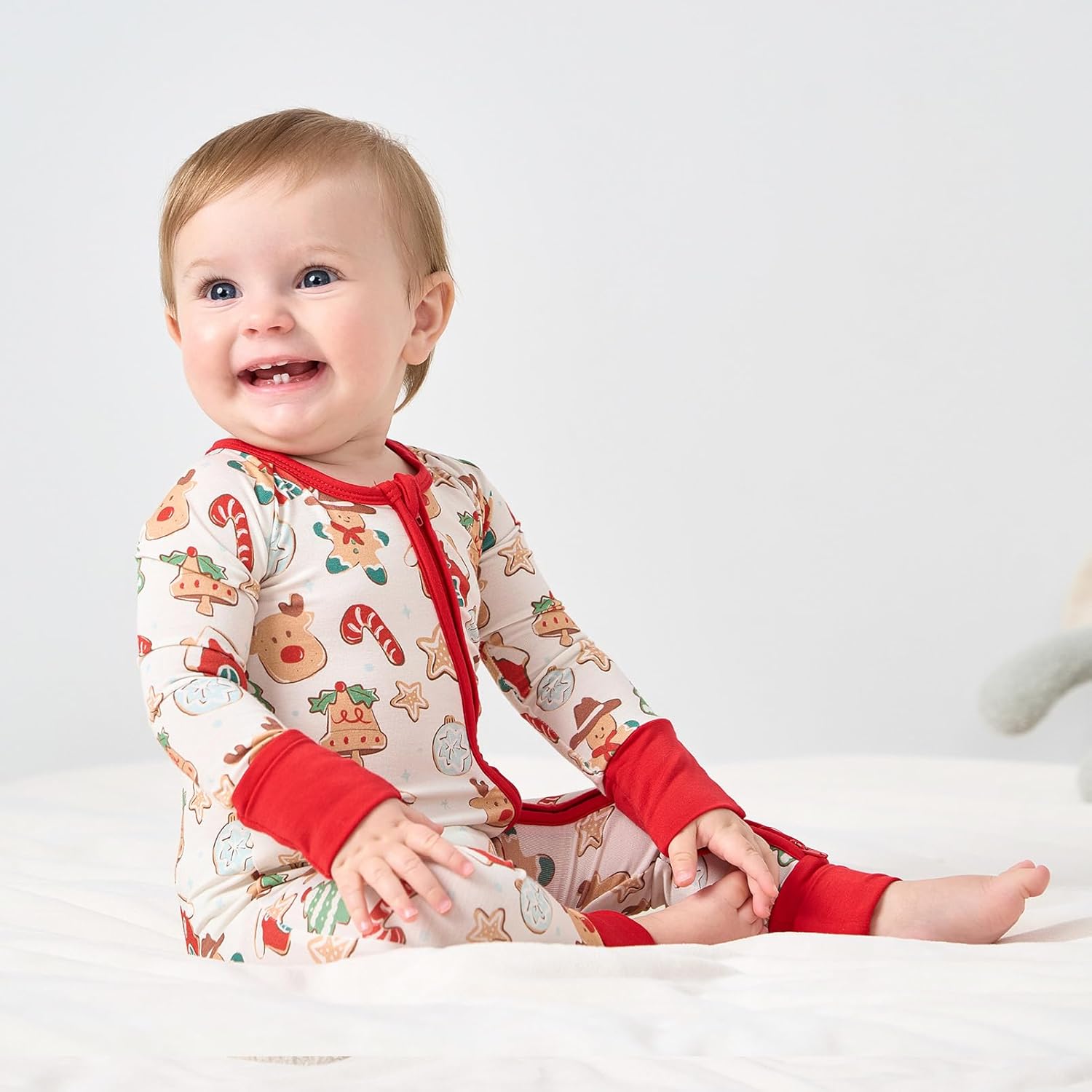 pureborn Baby Boys Girls Sleeper Viscose from Bamboo Pajamas 2-Way Zipper Snug Fit Sleepwear Merry Christmas 18-24 Months - Image 3