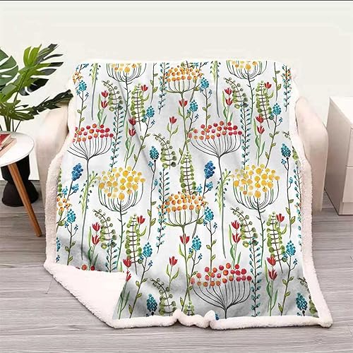 Cobijas florales Calientes para Invierno - Manta lanuda multicolor, suave y acogedora para decoración de habitación de coquetas, tamaño bebé, 39 x