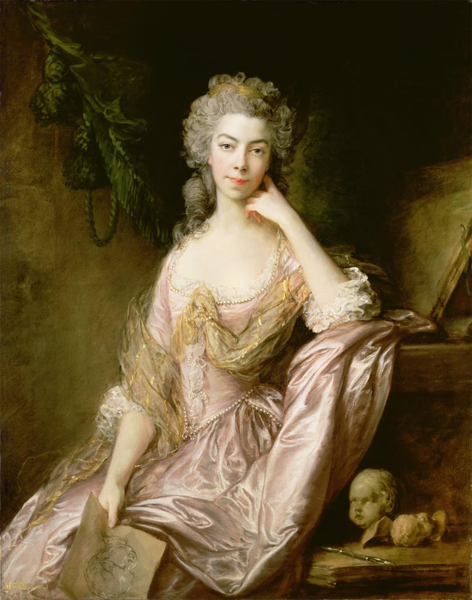 POSTERIIk Vintage Classic Picture Landscape Artwork Miss Drummond by Gainsborough Portrait Canvas Painting for Office Home Decor 60x90cm