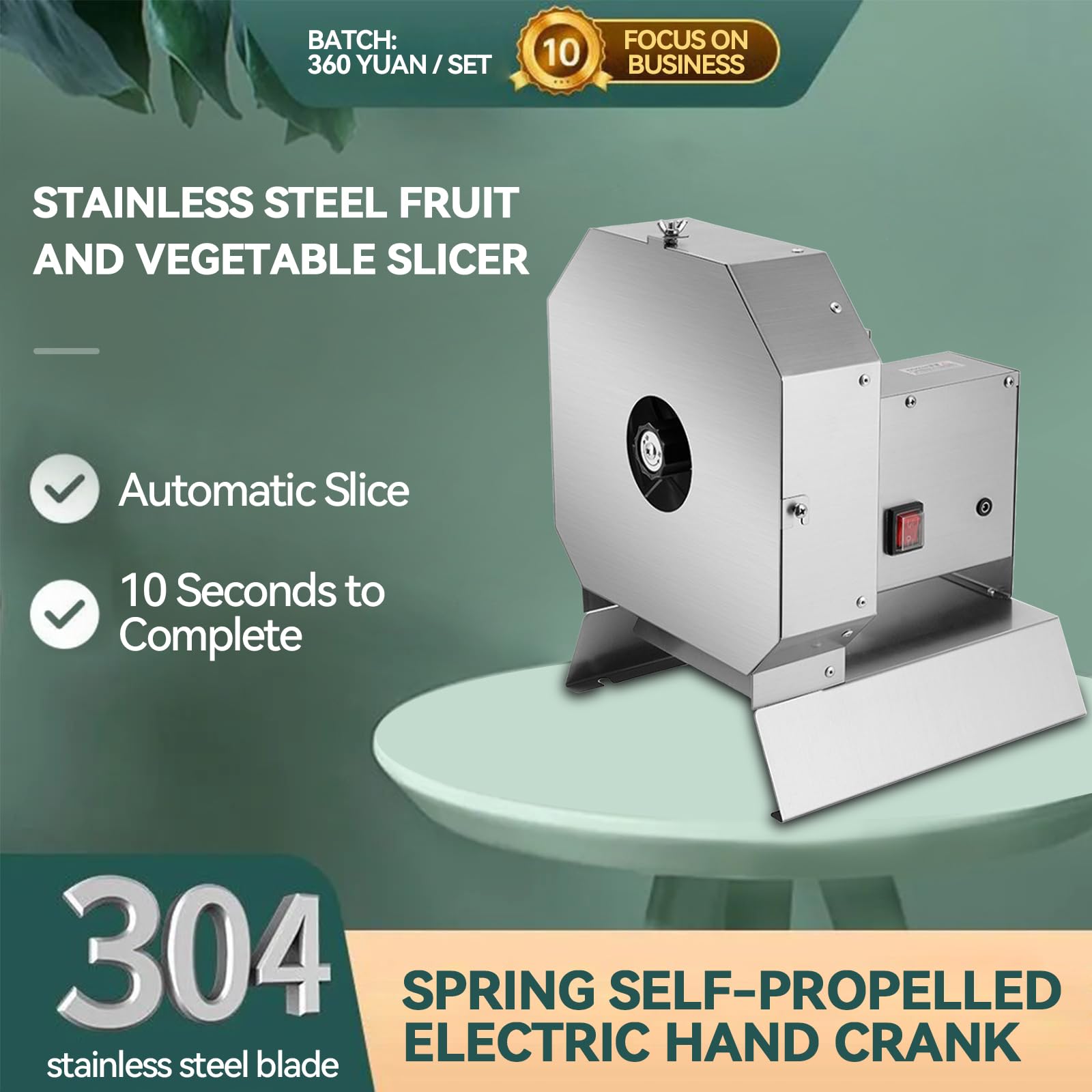 Commercial Vegetable Fruit Slicer Electric Manual Onion Cabbage Slicing Machine 0.2-10mm Thickness Adjustable Stainless Steel Food Shredder Cutter Multifunctional for Potatoes Lemons Tomatoes