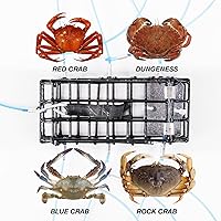 Vista 7 de Trampas para cangrejo con 6 bucles, bloque de acero galvanizado de 1 onza, caja rectangular para cangrejo para Dungeness, roca, cangrejo azul