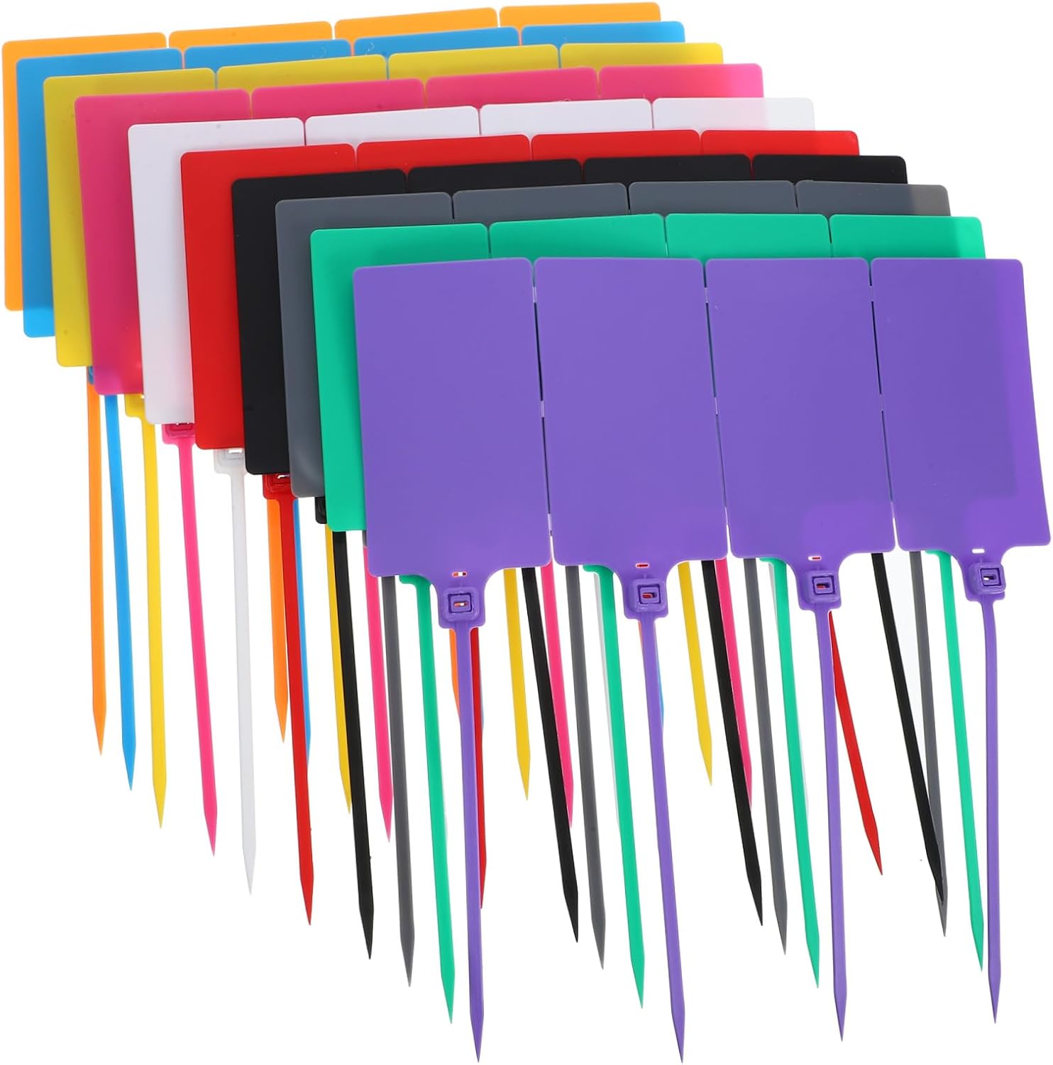 100pcs Mixed Color Shipping Labeling Tags with Cable Wire 5.8x100mm Plastic Luggage Shipping Tags for Packaging and Industrial Use