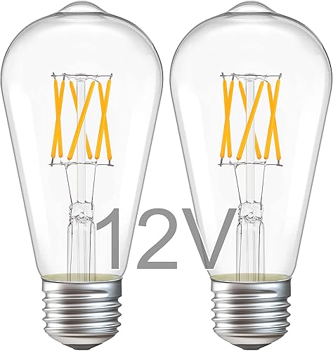 Edison - Bombilla LED de 12 V, equivalente a 80 W, E26, 8 W, 800 lm, 24 V, CC de bajo voltaje, 12 voltios, lámpara vintage ST19, iluminación de