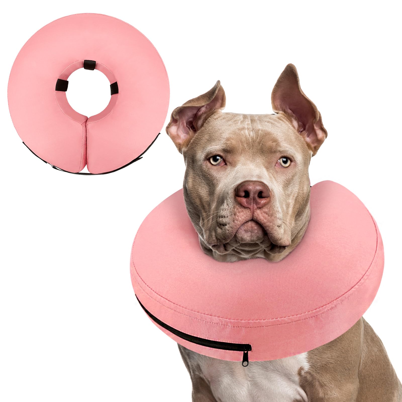 Supet Inflatable Dog Cone Collar Alternative After Surgery, Dog Neck Donut Collar Recovery E Collar for Neuter, Soft Pet Cone for Small Medium Large Dogs
