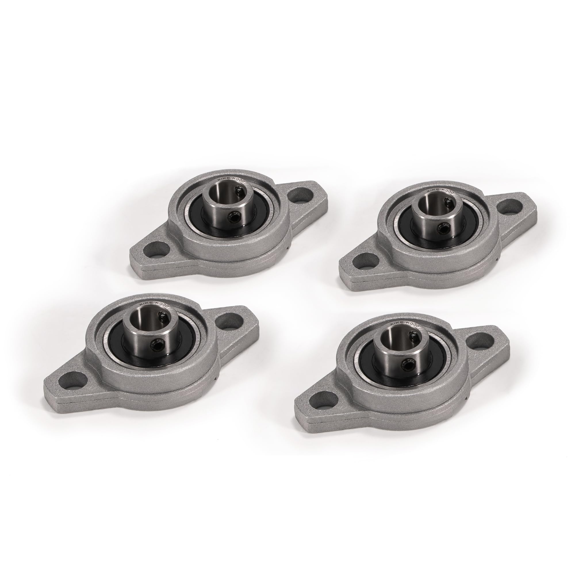 XIKE 4 Pcs KFL000 Mounted Pillow Block Bearings Bore 10mm/0.39inch Zinc Alloy Plummer Flanged Bearing，Cast Iron Self-Alignment Bearing for 3D Printer and More.