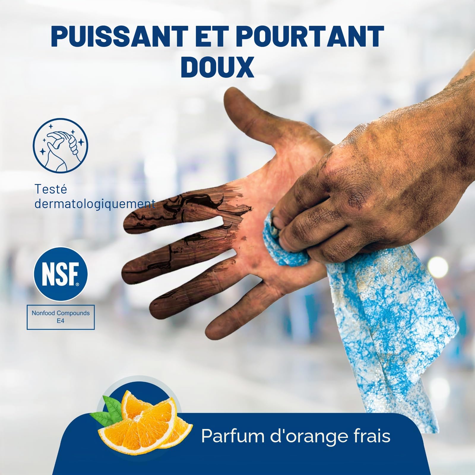 Lot de 6 SCRUBS dans un Seau - 72 Lingettes de Nettoyage pour les Mains par Seau, avec 6 Crayons et 6 Gommes DEWEPRO® SingleScrubs
