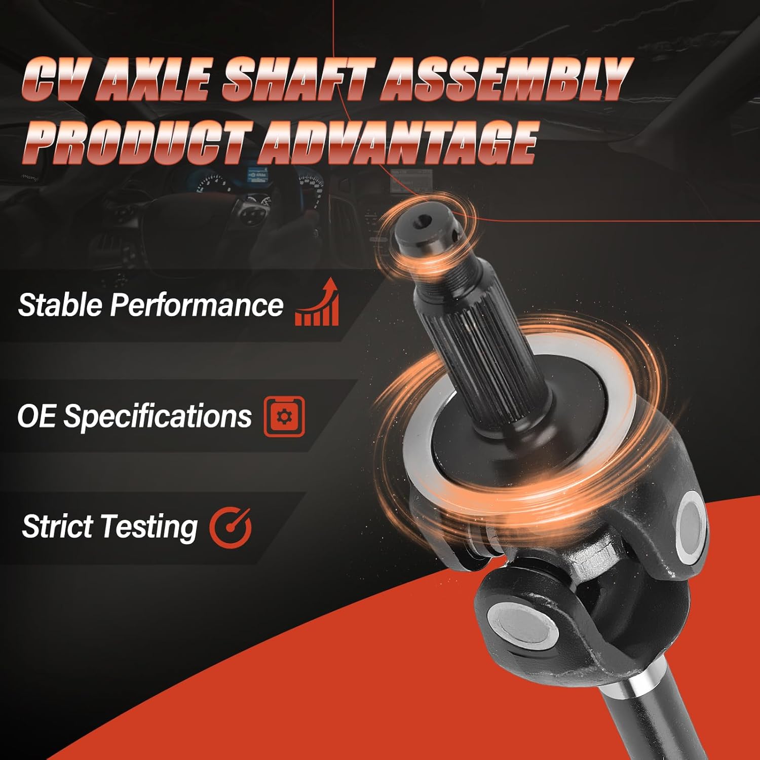 Front Left Driver Side Axle Shaft Assembly Fit for Dodge Ram 2500/Ram 3500 2010 | Fit for Ram 2500/3500 2011-2012, V8 5.7L L6 6.7L, OE 68065427AA, 68065427AB