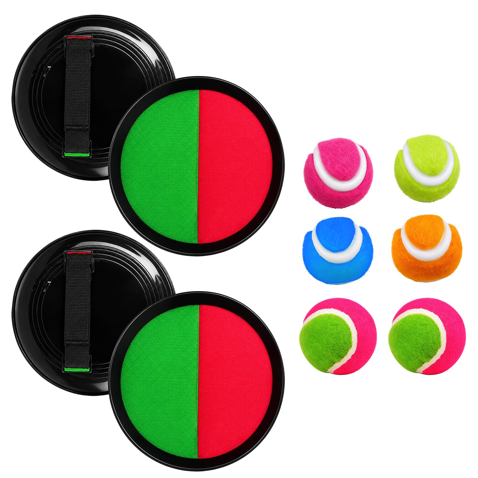 10PCS Toss and Catch Ball Set, Outdoor Games with Rackets, Large Balls and Small Balls, Outdoor Beach Games, Home Relaxation and Park Fun, All Ages