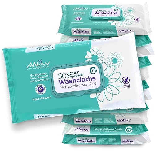 Miniatura 1 de AWOW Professional Toallitas corporales para adultos  Toallitas desechables, 50 unidades sin perfume de cuerpo grande para adultos, toallitas de