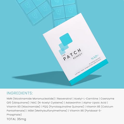 Miniatura 4 de The Patch Remedy Parche NAD+ - NMN, resveratrol, CoQ10, NAC, Astaxantina, PQQ  30 parches