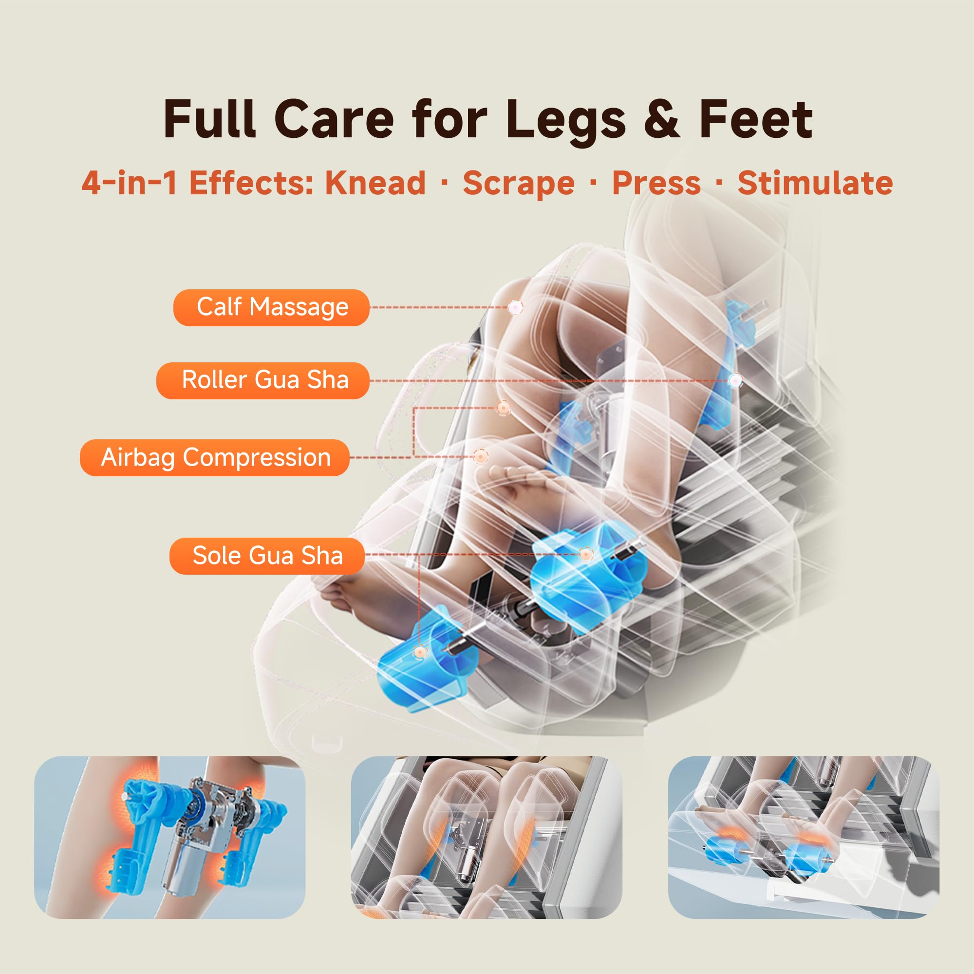 ROTAI 4D Massagesessel, SL-Track Ganzkörpermassage mit Bodyscan, Zero Gravity, Luftkissenmassage, Heizung, Bluetooth, Luxus Wellness Sessel für Zuhause–Schwarz