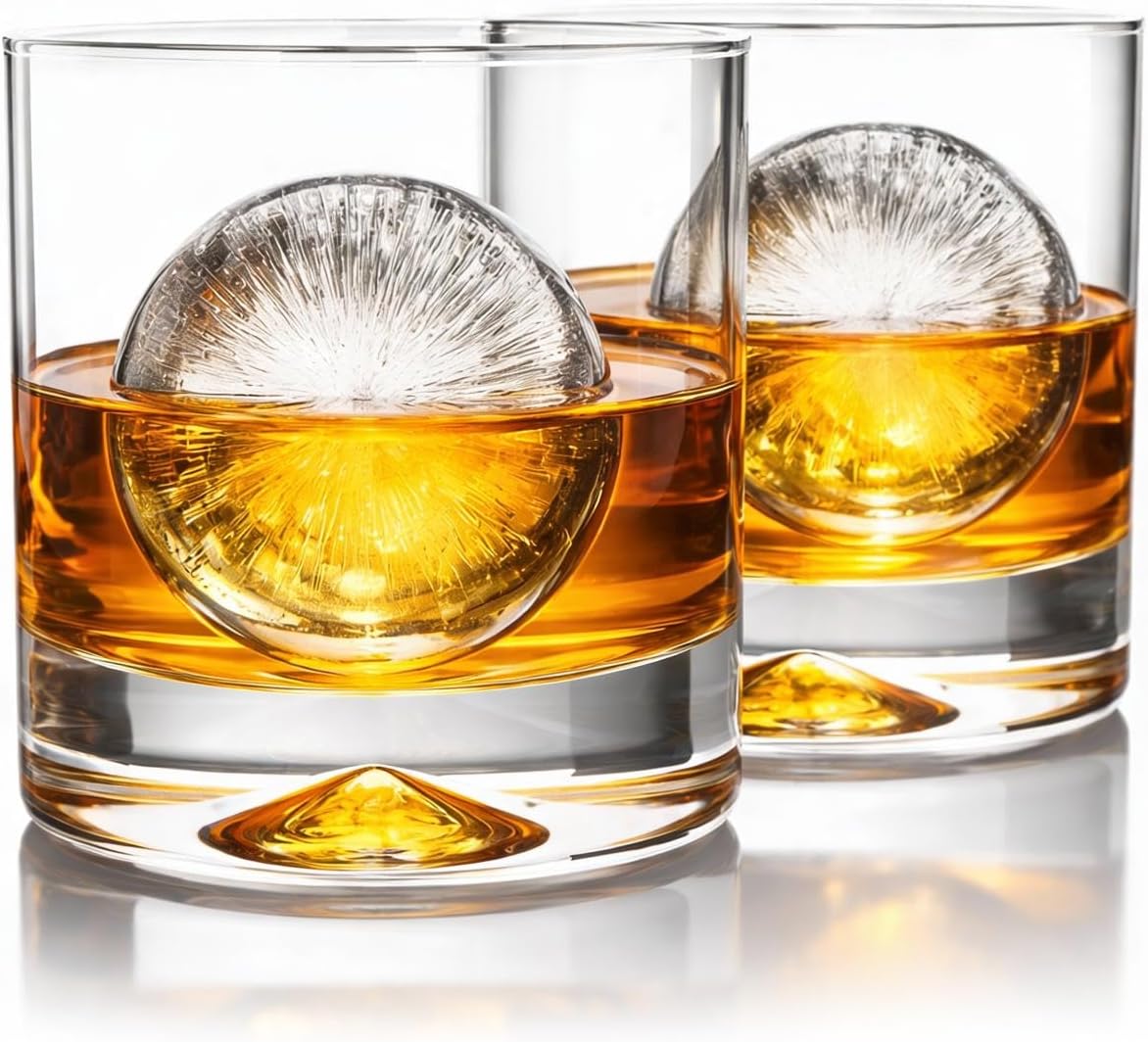 Mofado. Crystal Old Fashioned Whiskey Glasses - 10oz (Set of 4) - Perfect Wei...