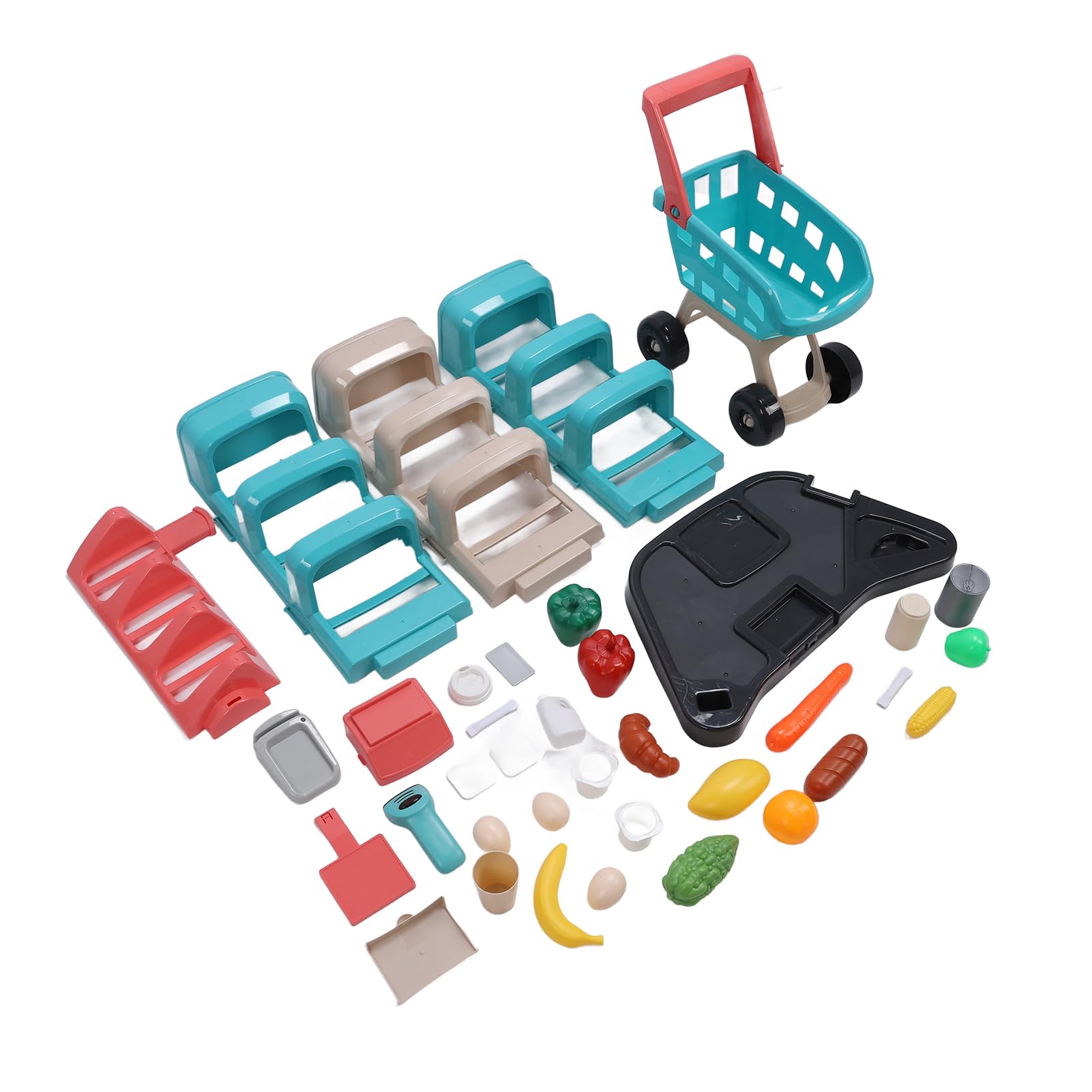 Set da Supermercato per Bambini con Effetti Sonori e Luminosi Realistici per Giochi Fantasiosi con Giocattoli del Carrello della Spesa per Ragazzi e Ragazze, Realizzati in ABS
