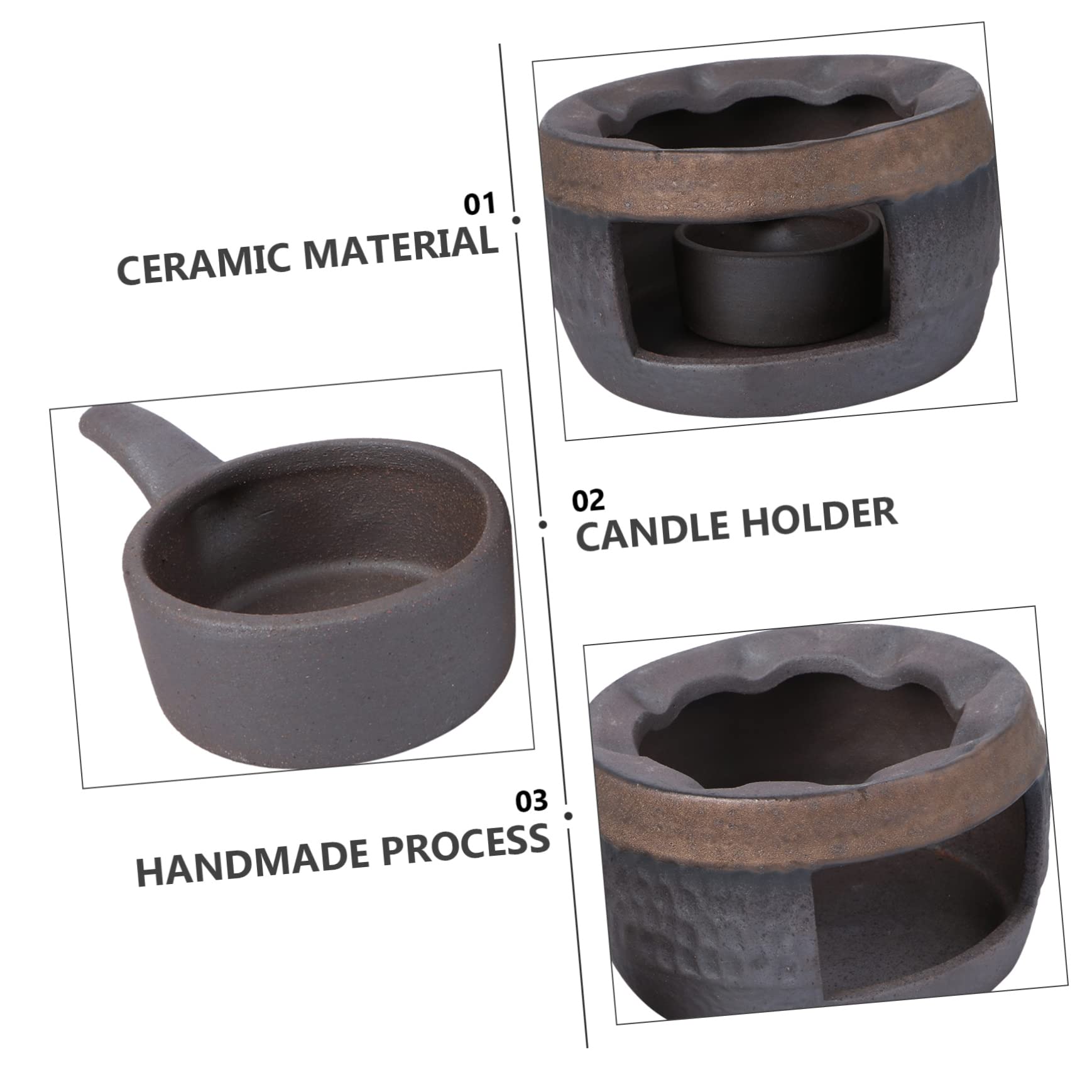 Calentador de Tetera de Cerámica Retro Candelabro Negro
