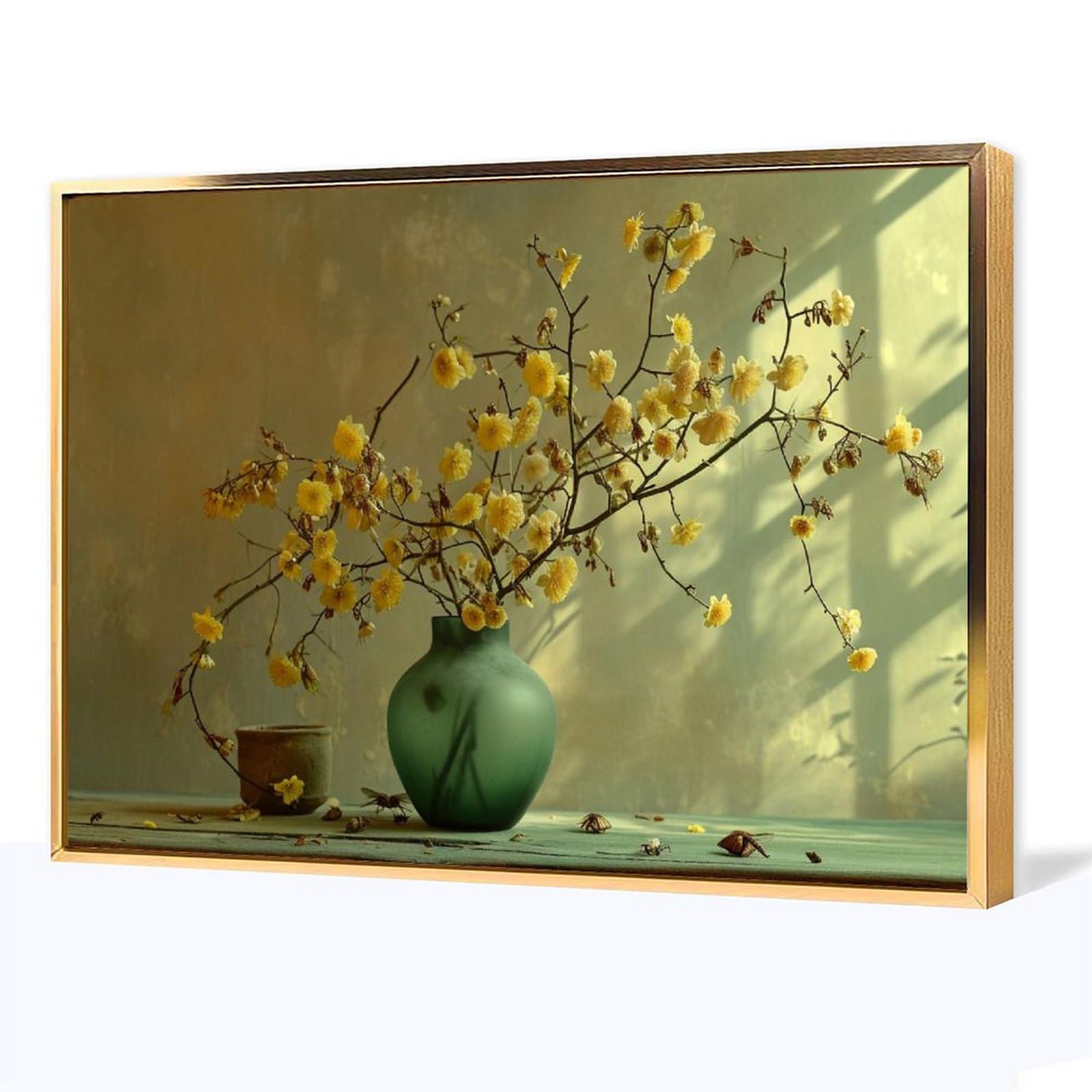 Amazon.co.jp: 絵画 暖かい日差しが家の中にある花瓶に差し込みます