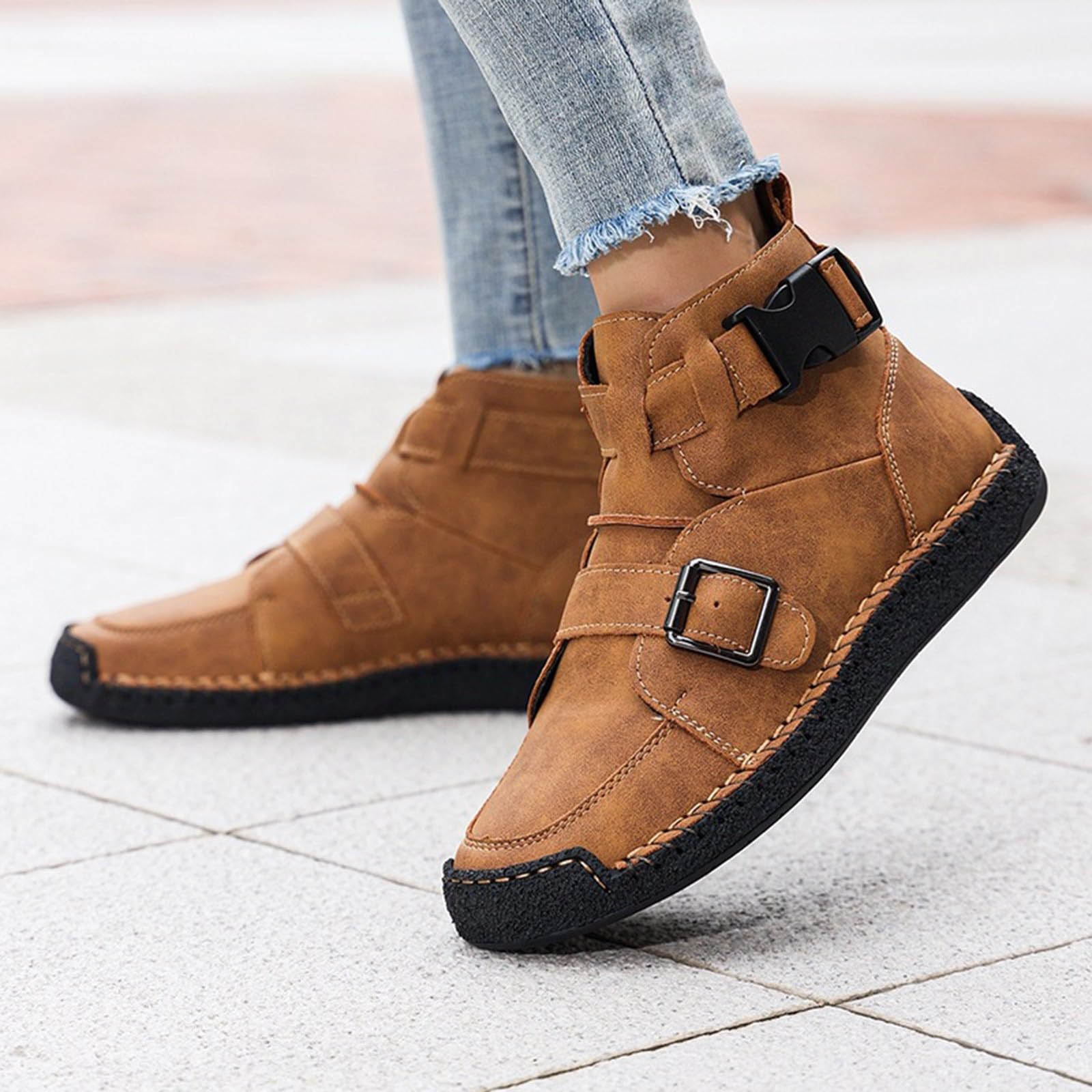 Scarpe da ginnastica da donna, in pelle, impermeabili, leggere, da