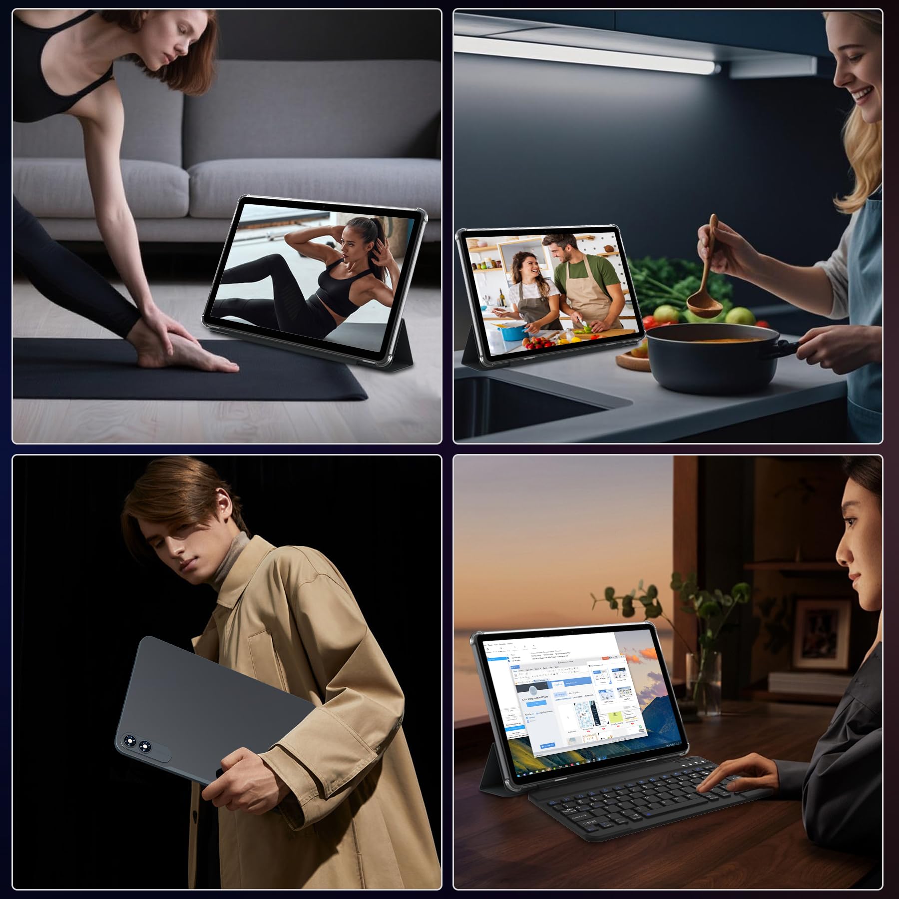 TABWEE 2026 Tablette Améliorée 13,4 Pouces Android 16 avec Clavier | Écran IPS 2K 120 Hz, 24 Go RAM + 256 Go ROM, Processeur Octa-Cœur 2,2 GHz, Batterie 10000 mAh, Stylet et Souris Inclus