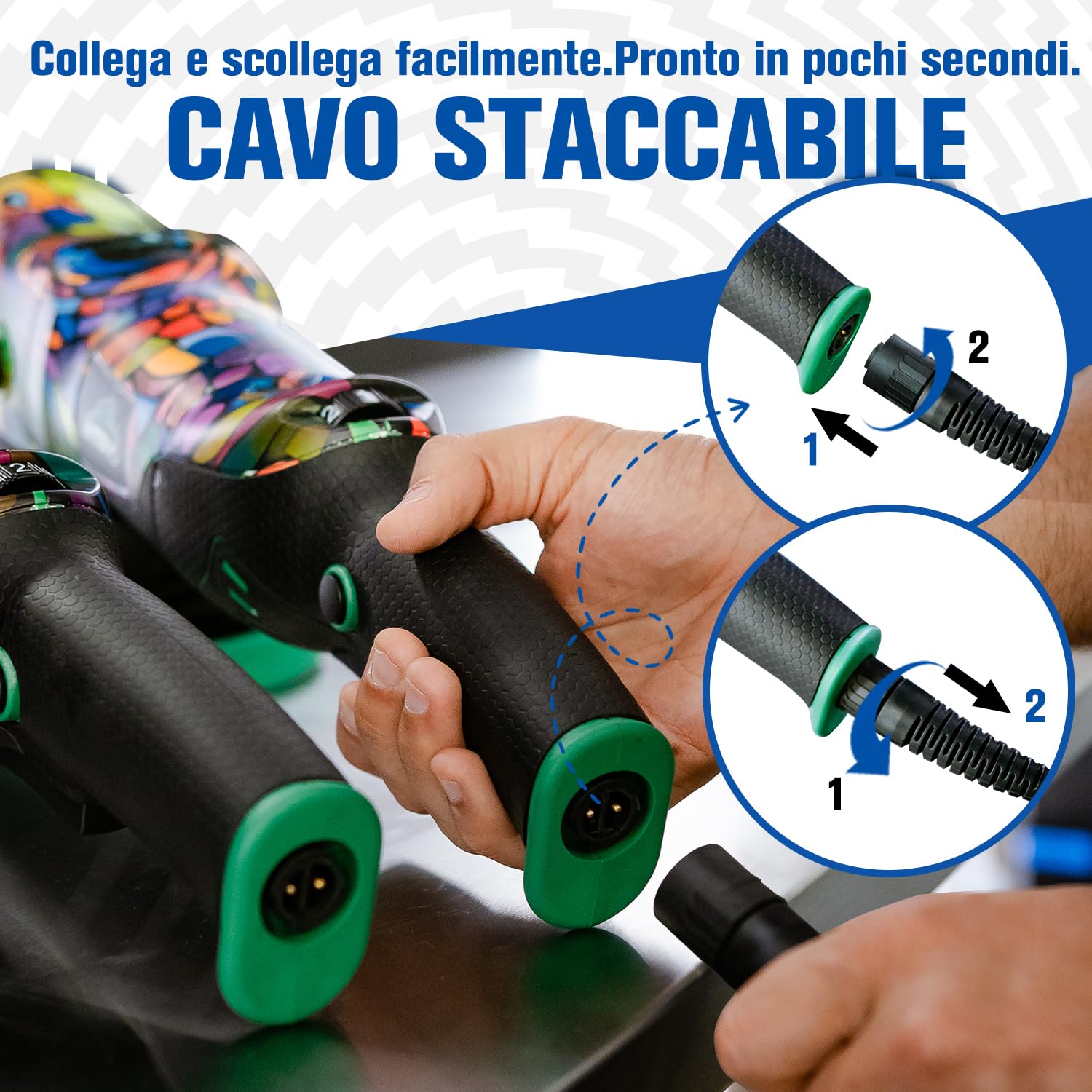 BATOCA P2 Lucidatrice Auto 1000W Alta Coppia - Rotativa 150mm Professionale Correzione Vernice - Basse Vibrazioni, Cavo Rimovibile 8m, 6 Velocità 1000-3800 giri/min - Barca, Camper, SUV