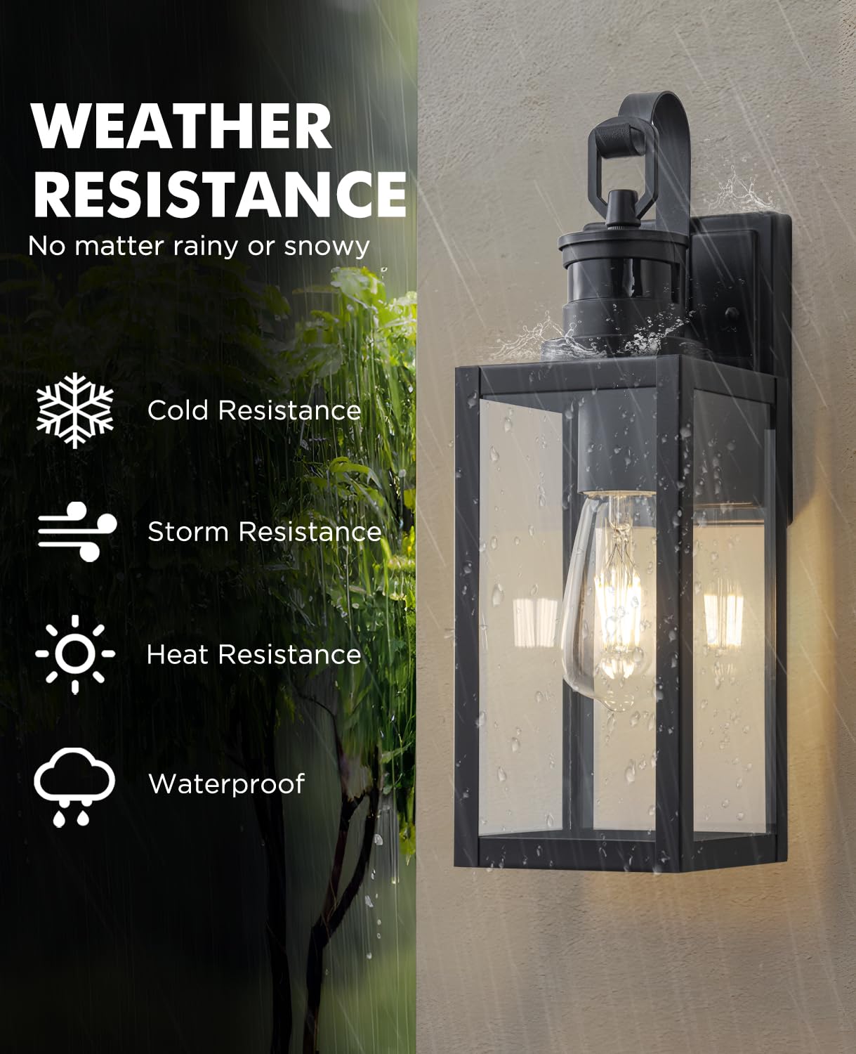 FTL 2 Piece Applique Murale Exterieur avec Détecteur de Mouvement, E27 Lampe Mural Exterieure, PIR Éclairage Lumière d'Extérieur, Porche Lampe Exterieur Murale, IP44 Imperméable