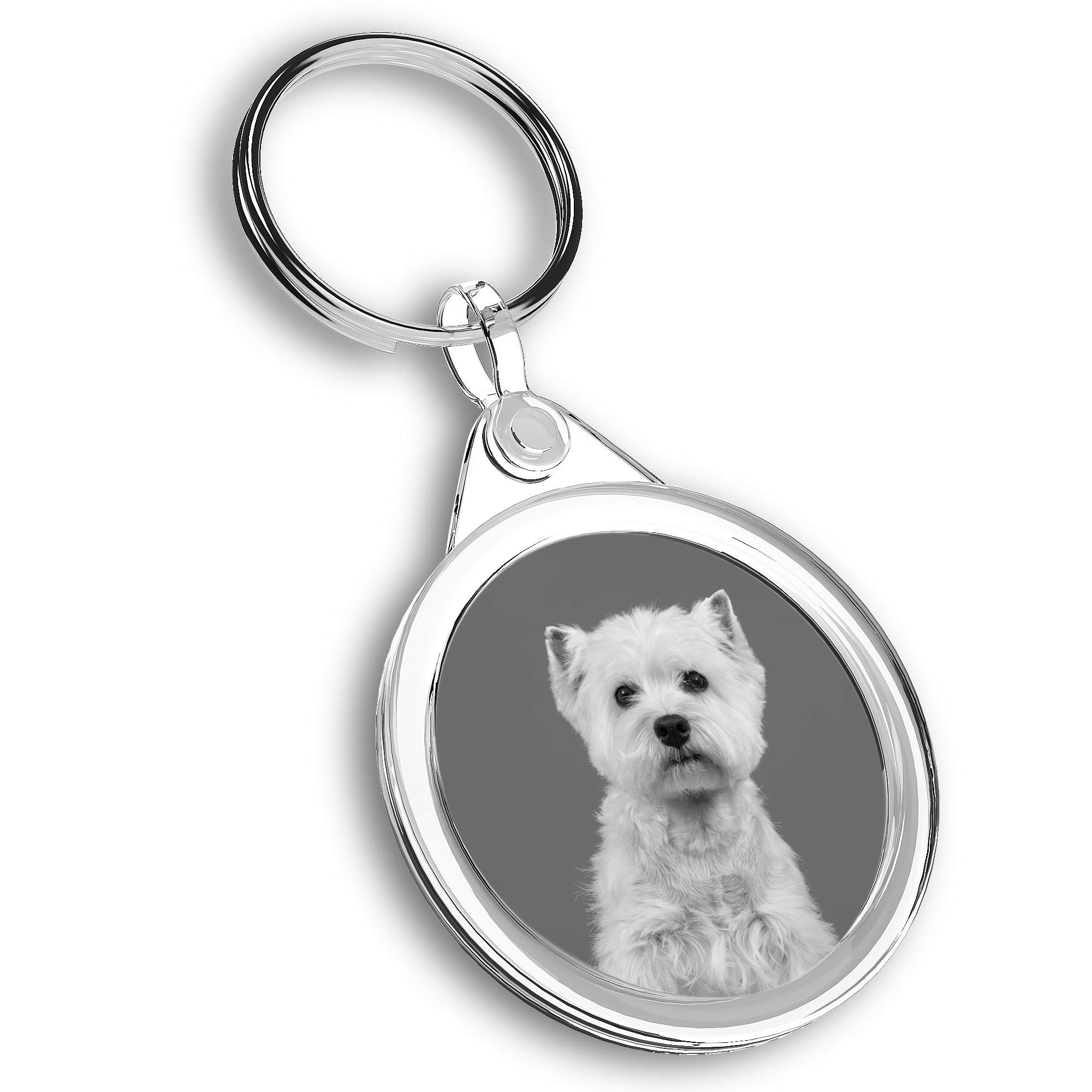 Destination Vinyl Ltd 1 x Photo Keyring - Cute West Highland Terrier Dog Westie |Keychain|Keyring|Charm| #43758