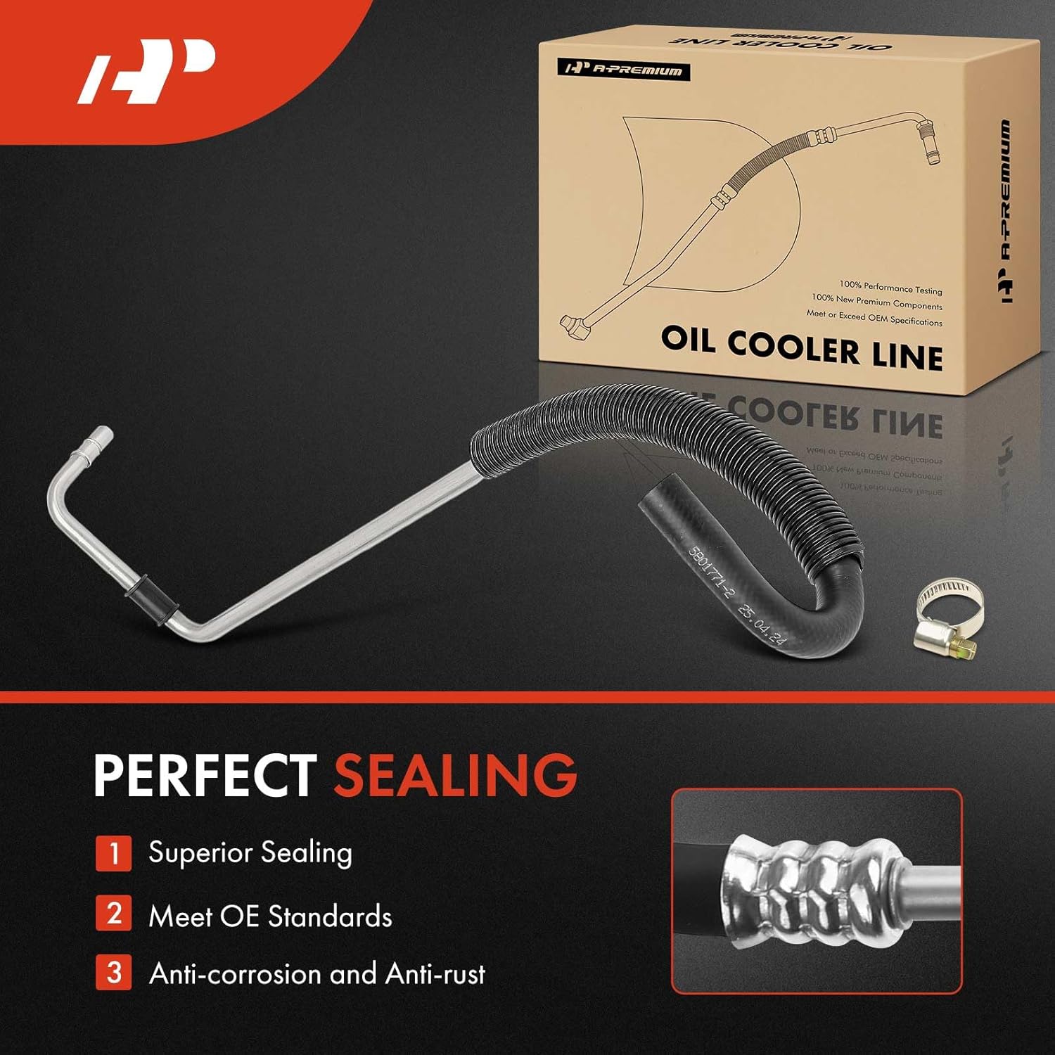 A-Premium Radiator Oil Cooler Inlet (Lower) Automatic Transmission Oil Cooler Line Hose Assembly Compatible with Ford F-150 F150 2011-2014, Expedition 2015-2017 & Lincoln Navigator 2015-2017