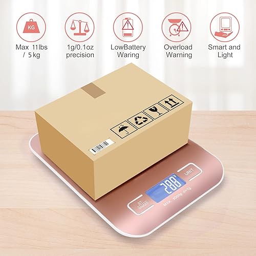 Miniatura 5 de Selegere Báscula de envío digital, panel de acero inoxidable, precisa 11.0 lbs0.04 oz báscula postal portátil para paquetes, pequeñas empresas,