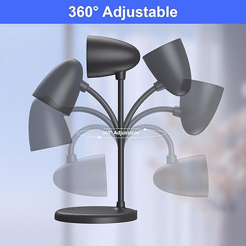 Miniatura 6 de Lámpara LED de escritorio para oficina en casa, 3 colores de luz, lámpara de mesa, luz de lectura regulable para mesita de noche, lámpara de