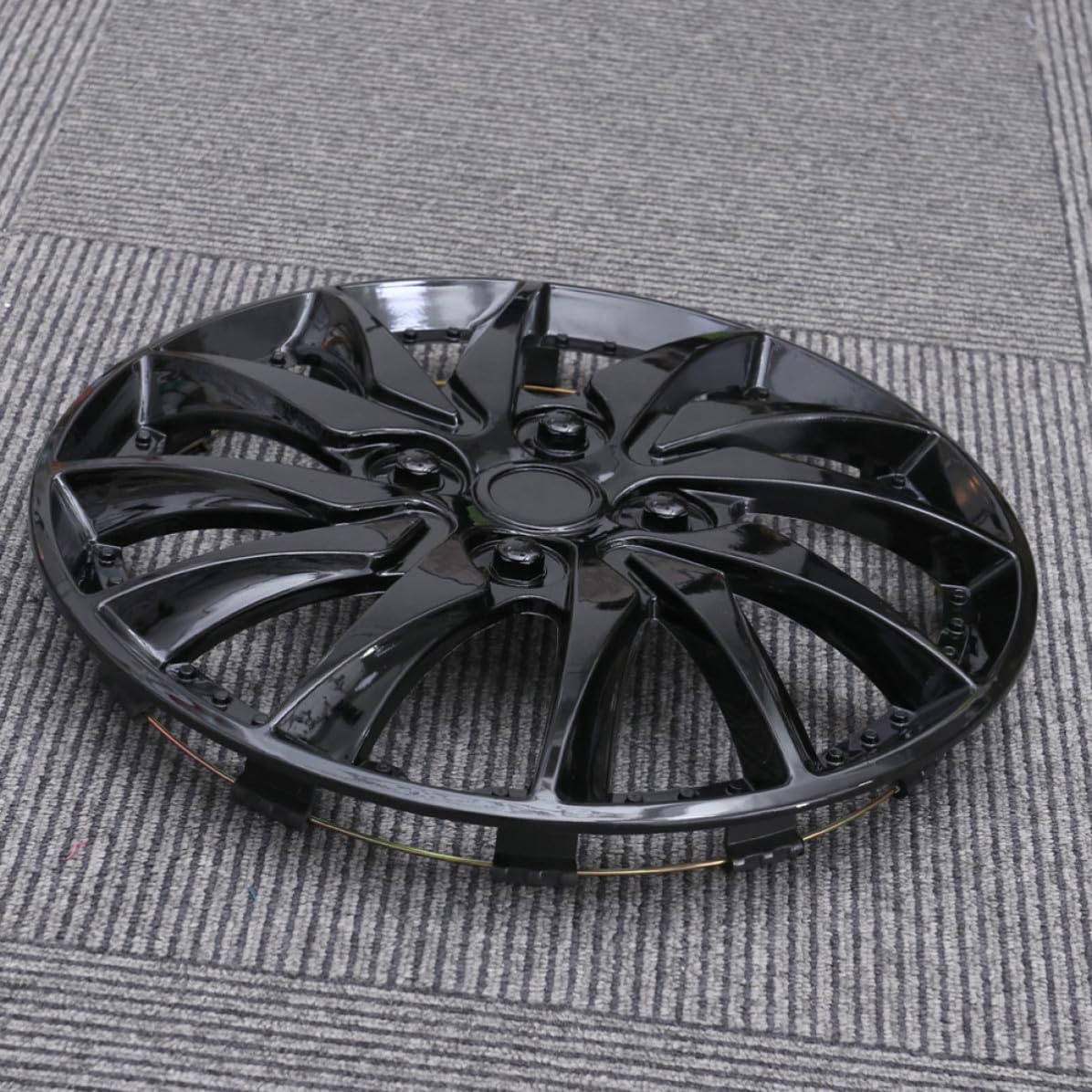 Coprimozzi Auto 14 Pollici Nero 2 Pezzi Coprimozzo in Plastica Resistente ad Uso Veicolare Adatto a Cerchi Auto