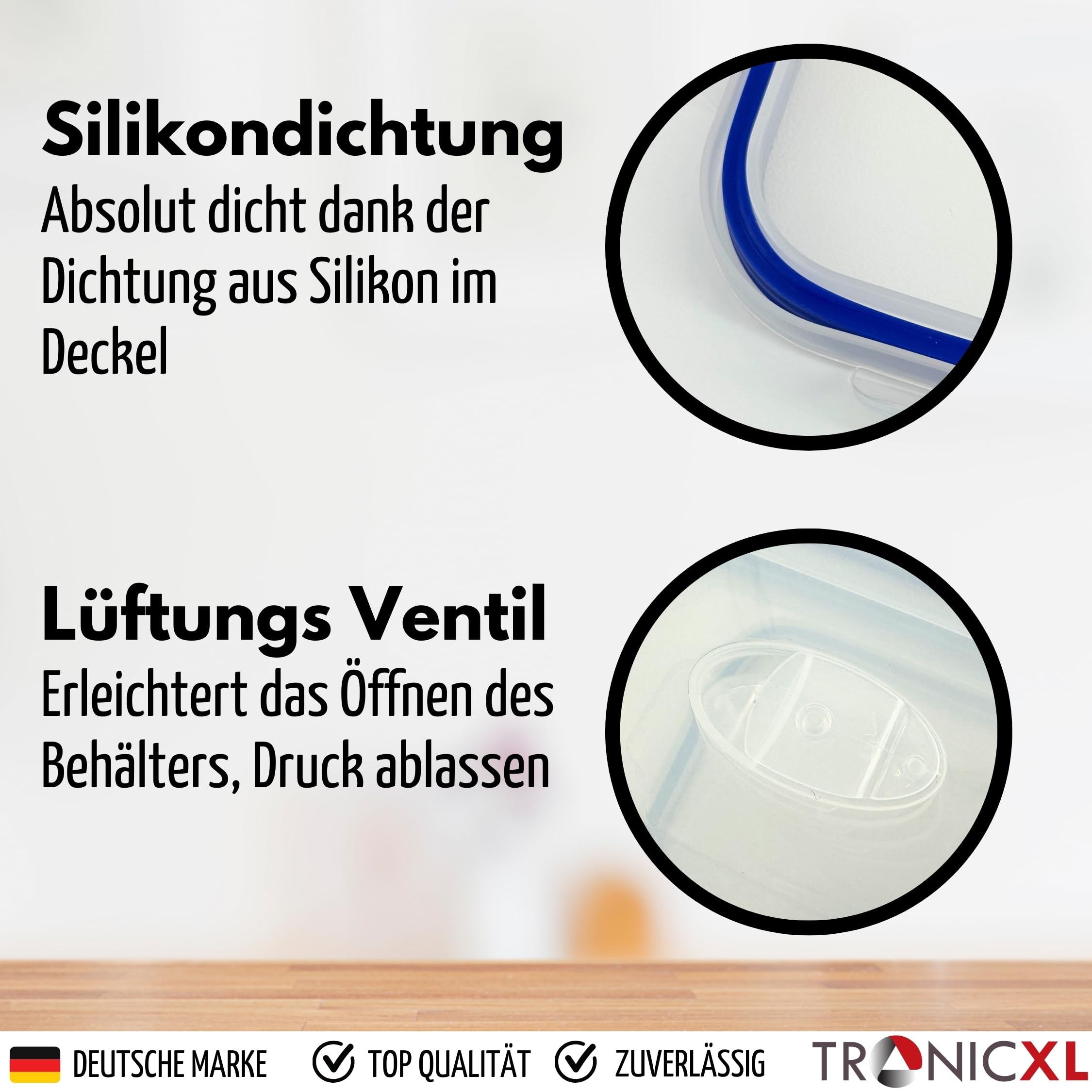 TronicXL 30-częściowy zestaw pojemników na żywność, 15 pojemników z 15 pokrywkami, pojemnik utrzymujący żywność, system zatrzaskowy, tworzywo sztuczne, nadają się do mycia w zmywarce, zamrażarki, nie