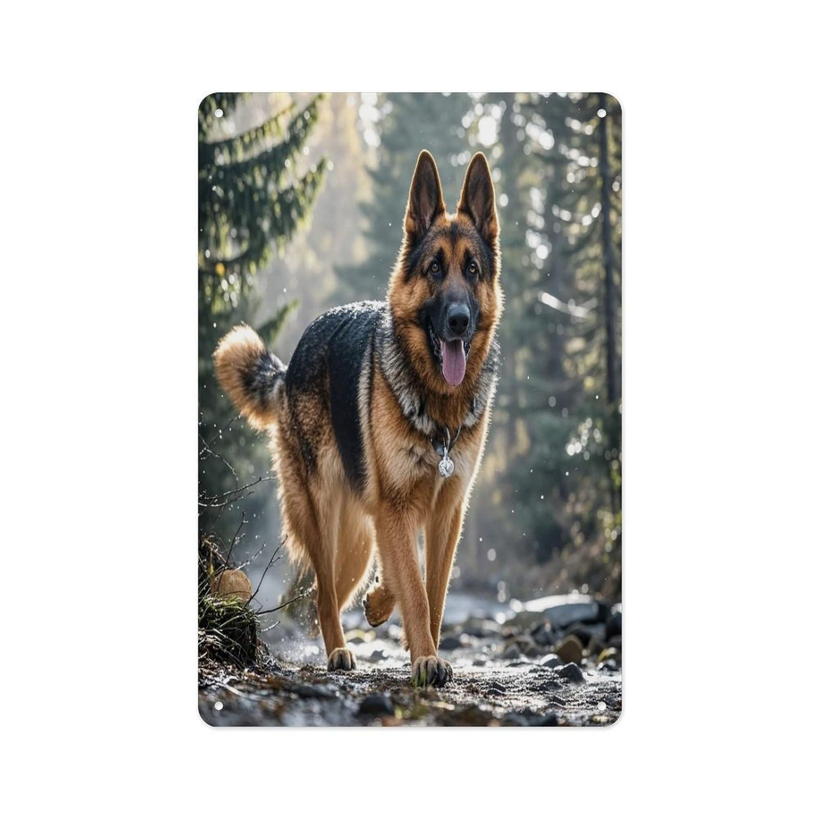 Fekiloot Style German Shepherd Dog Wall Decor Metal Signs Tin Signs Poster
