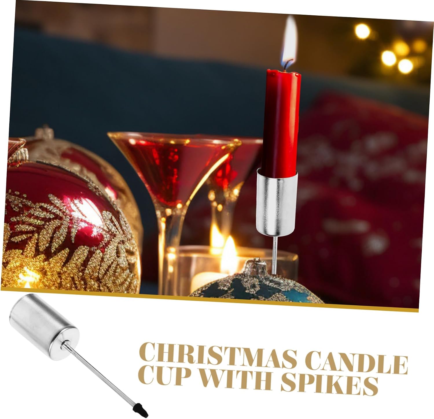 Garneck 5Pcs Candle Cup with Spike Insert Elegant Candle Holders for Christmas Decor Versatile Table Decoration for Holiday Parties and Gatherings