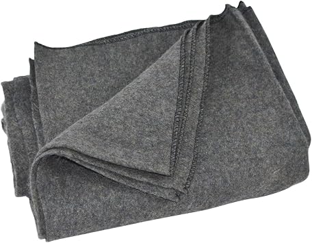 Treasure Gurus Large Gray Wool Army/Military Type Blanket Surplus Style Emergency/Survival Gear