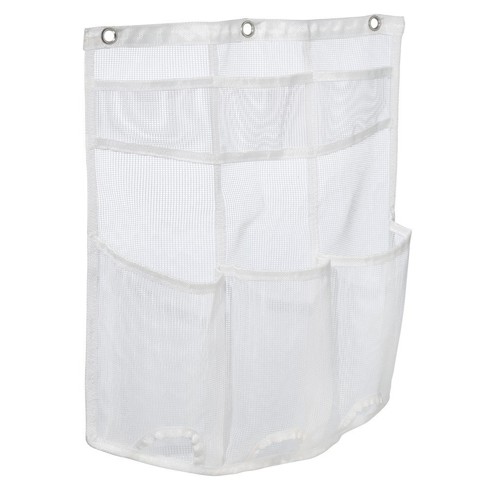 InterDesign Una Bathroom Over Door Mesh Shower Caddy for Shampoo Conditioner Soap - White
