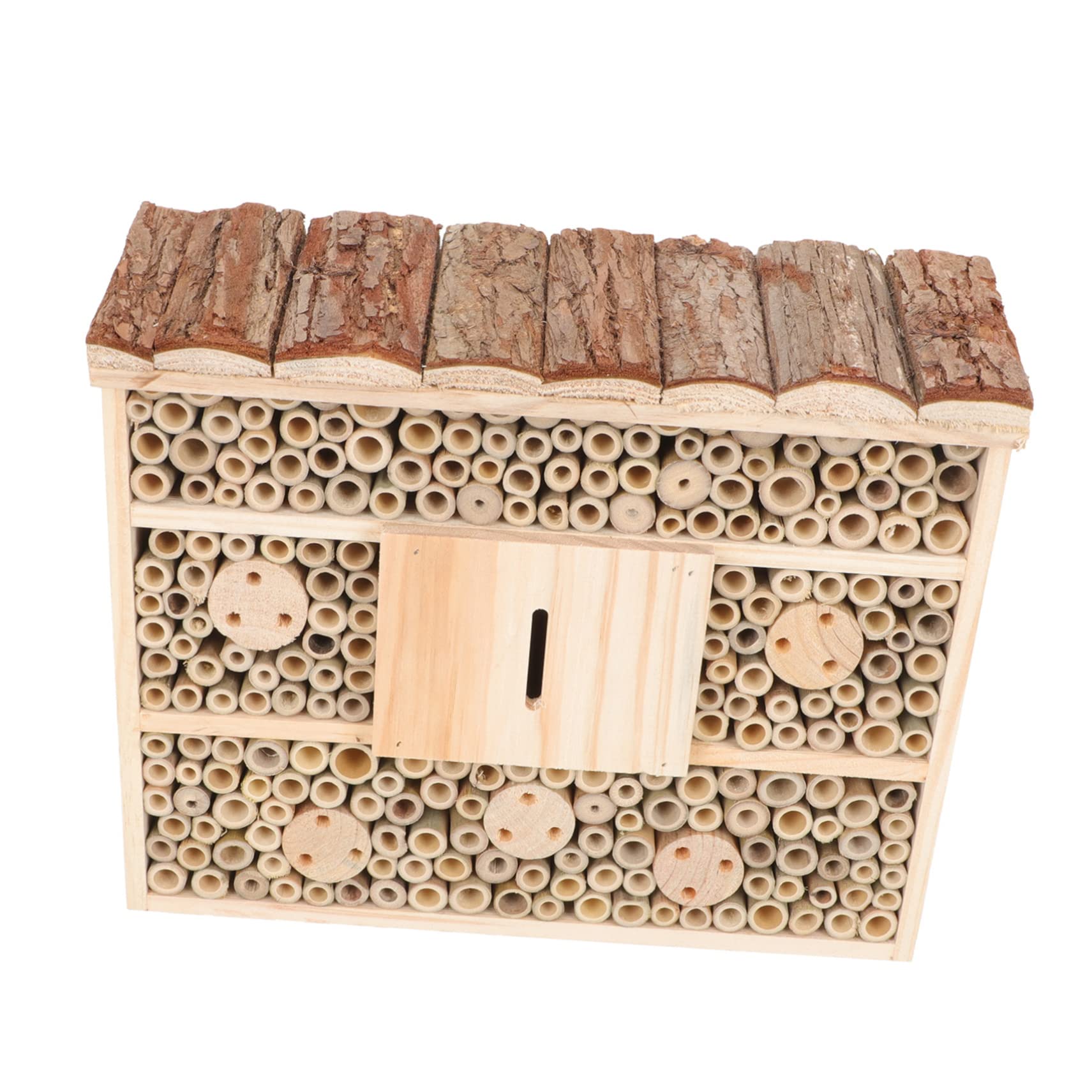 BESPORTBLE Holzhaus Für Insekten Bienenhaus Im Hüttenstil Hotel Für Nützlinge Wie Marienkäfer Freilufthabitat Aus Ausgewähltem Holz Für Garten Und Innenhof
