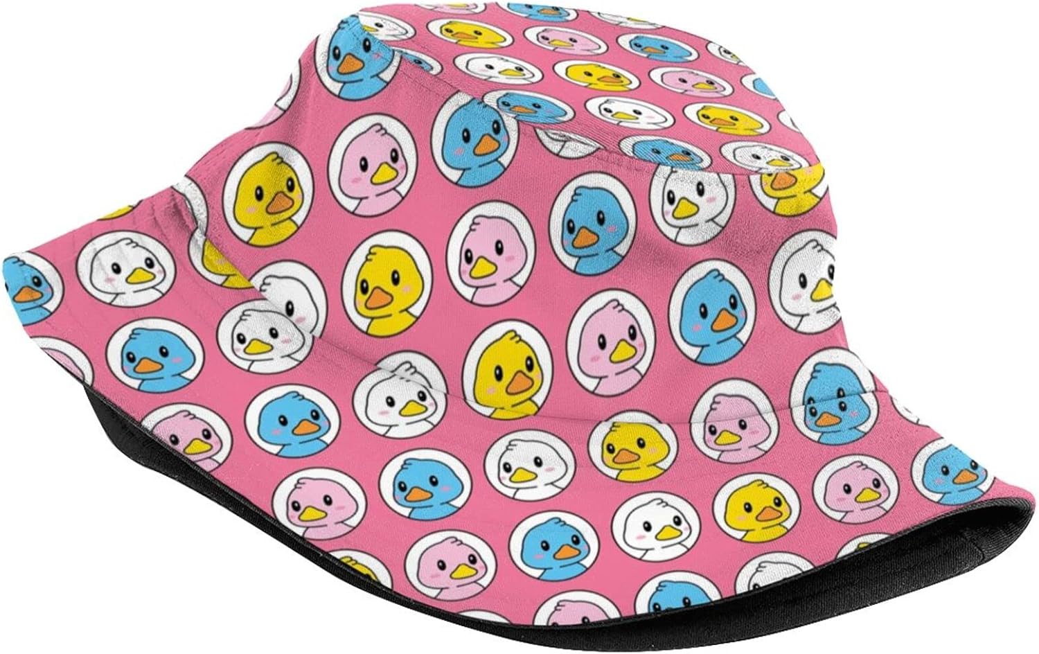 Funny Duck Bucket Hat Fisherman Hat Beach Travel Sun Hat Outdoor Cap for Unisex Men Women - Image 2