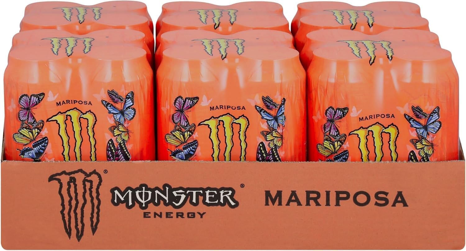 Monster Energy Mariposa, High Caffeine Content, Flavoured Fruit Energy Drink, 500ml X Pack Of 12 Can (From USA) By DECADENT FOODS-image-46
