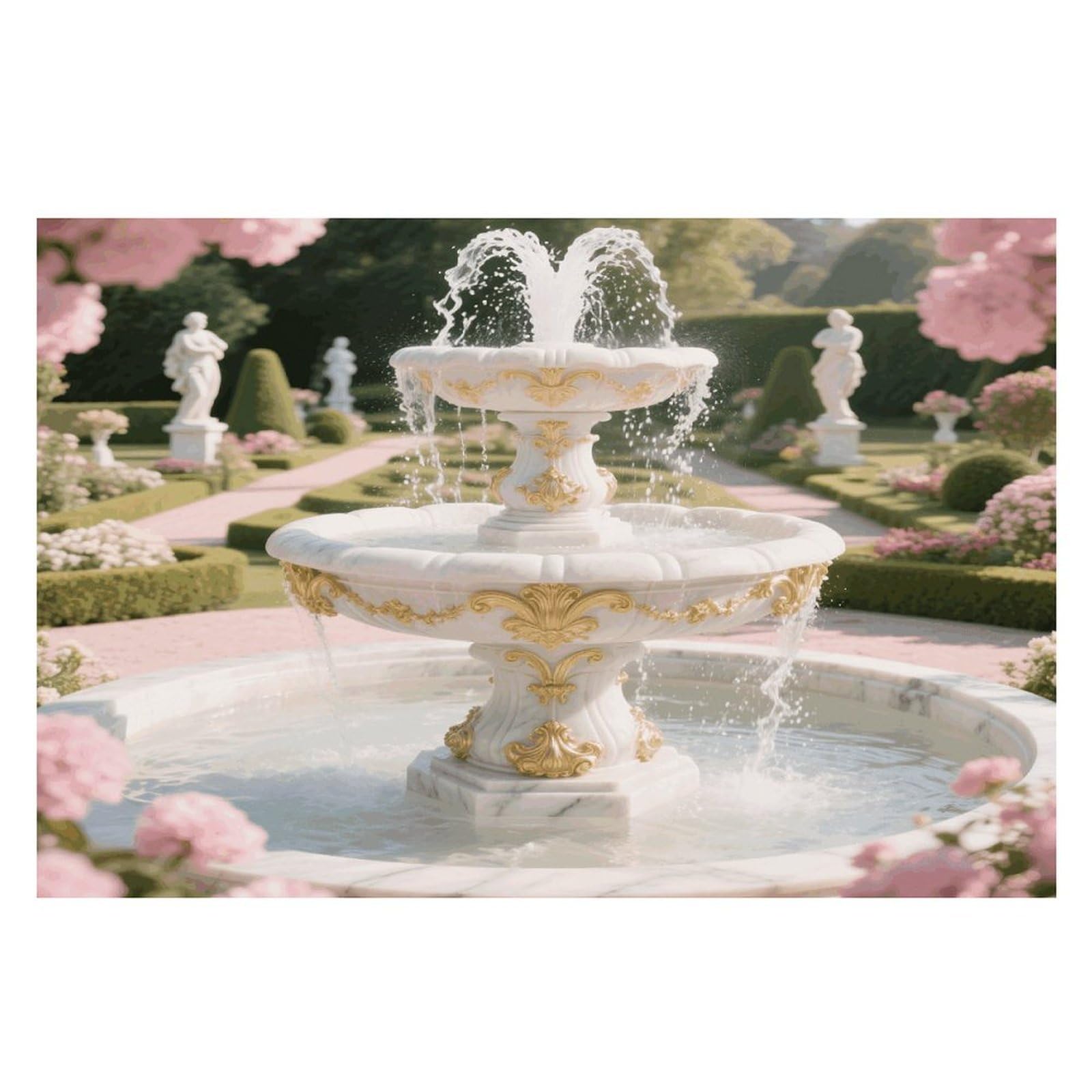 Rococo Fountain Placemats Heat Resistant Non-Slip Place Mats Washable Wipeable Table Mat Kitchen Dining Table Decoration Placemats Indoor Outdoor Place Mats 17.7’’×11.8’’