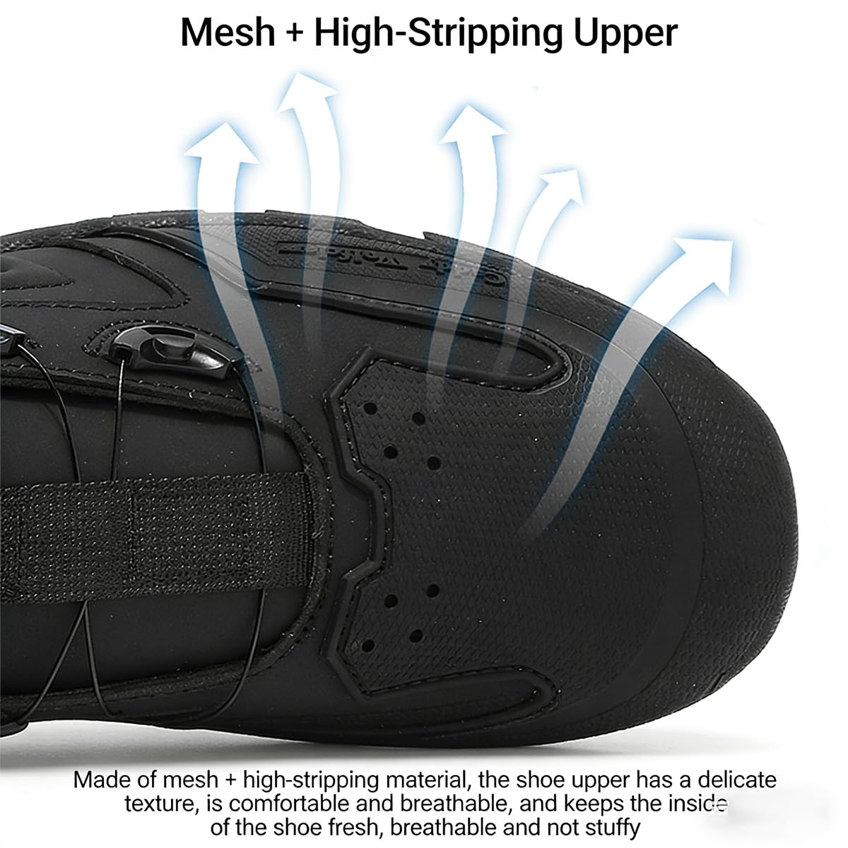 Motorradschuhe Herren Motorradstiefel Straßenreitschuhe Atmungsaktive mit Schaltpolster rutschfeste Sohle Powersportschuhe