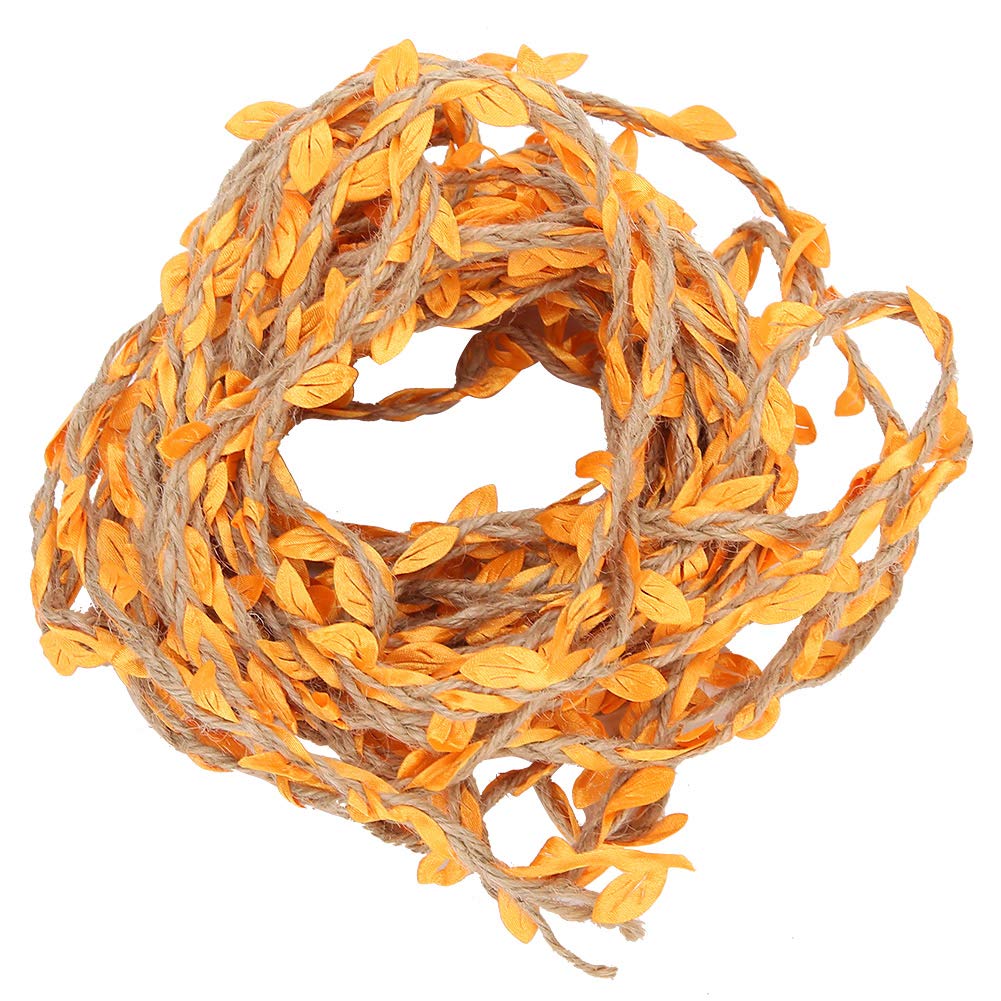 Leaf Rope, Washable 10 Meters Artificial Leaf Ribbon for Restaurants for Hotels for Weddings for DIY for Families for Parties for Clothing Stores(Orange)'