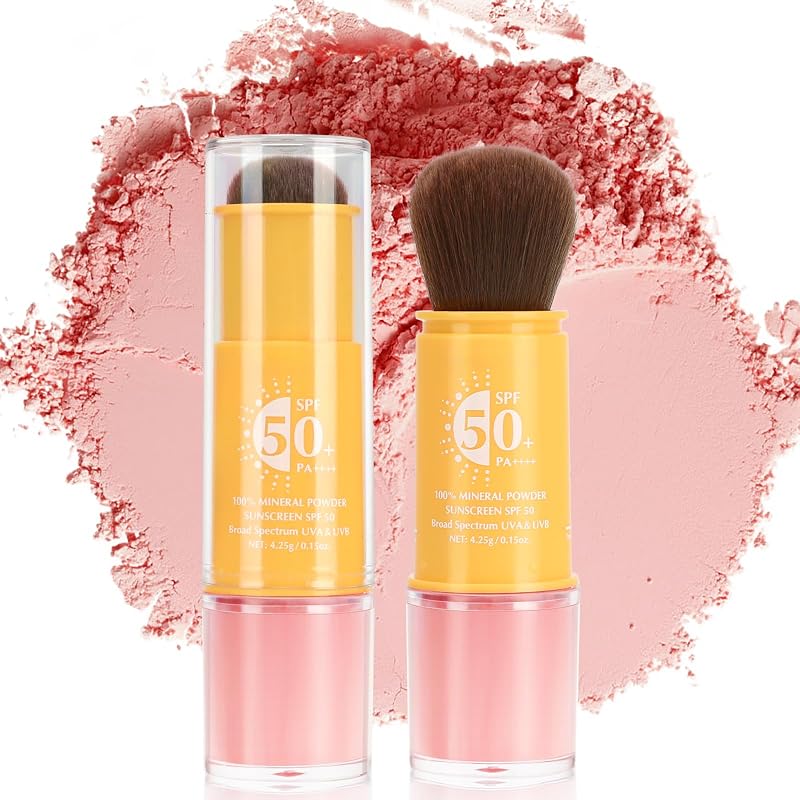Protetor solar mineral em pó com pincel Gravel Dew FPS 50, tom 04# Pink, 1 unidade