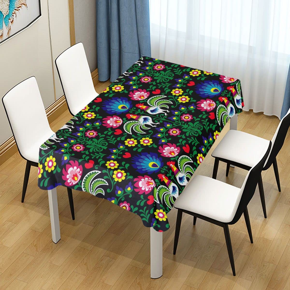 OFloral Traditionelle Tischsets – 4 Stück, Blumenmuster, Jute, 30,5x45,7 Cm, Waschbar