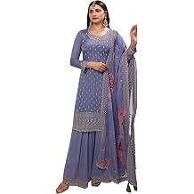 Indian Plus Size Ornamented Salwar Kameez Sharara Dupion Outfit Reception Sangeet Fashion Sewn Dress
