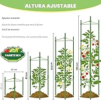 Vista 2 de Legigo Paquete de 6 jaulas de tomate para soporte de plantas de jardín, estacas de jardín de hasta 48 pulgadas, jaula de tomate para plantas