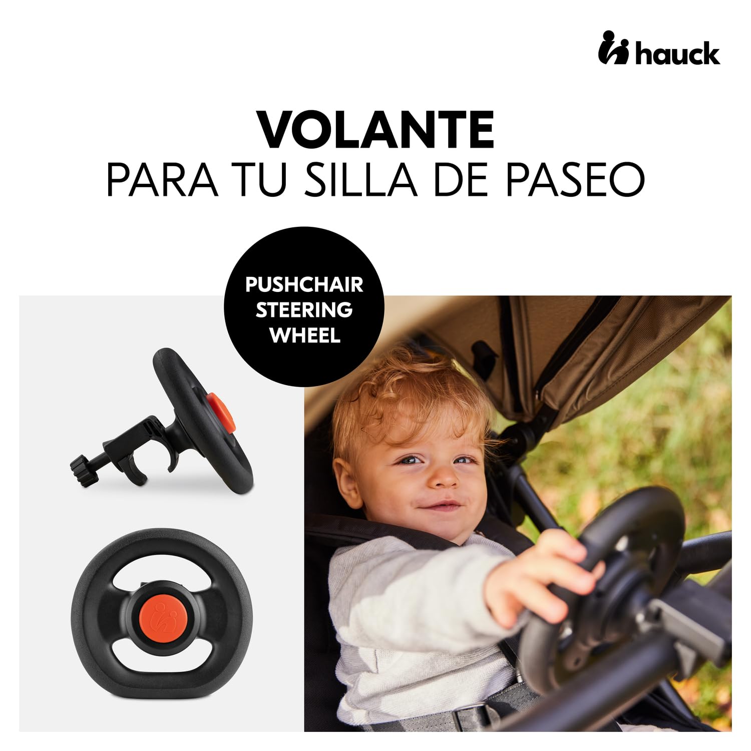 hauck Citi Neo 3 Silla de Paseo Ligera 3 Ruedas hasta 22 Kg con Pack de Accesorios XXL - Carrito Bebé con Volante de Juguete Protector de Lluvia y Mosquitera - 7,5 kg Reclinable y Plegable - Gris