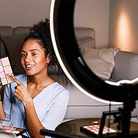 Vista 5 de CYGNETT (R) CY3443VCSLR V-Pro - Anillo de luz de viaje de 12 pulgadas con trípode, bolsa de viaje y control remoto Bluetooth