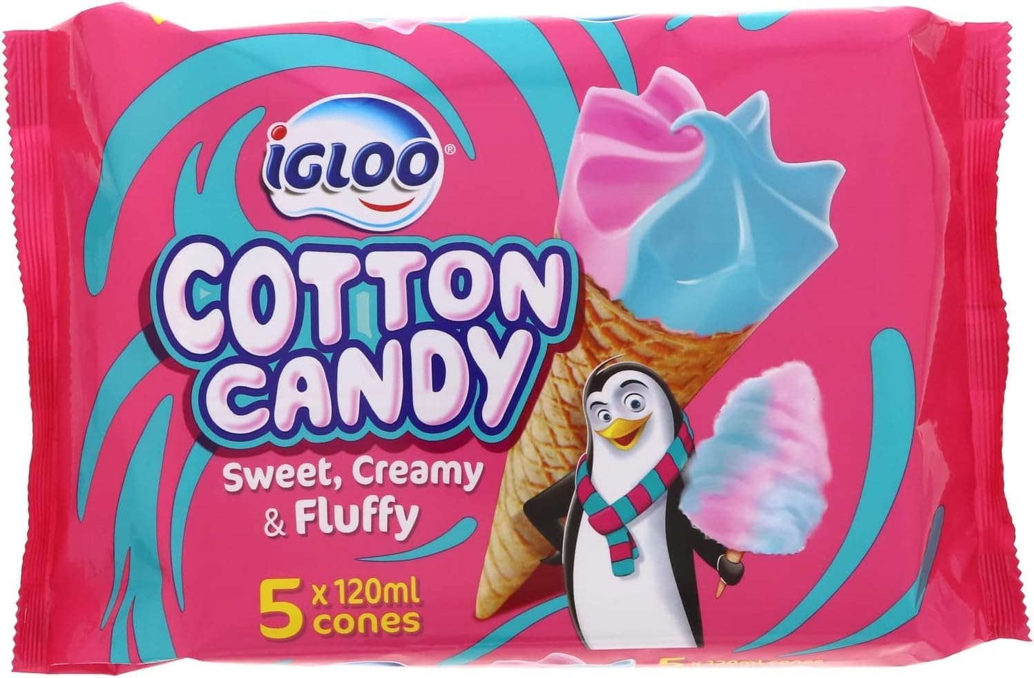 Igloo Cotton Candy Ice Cream Cone 5 x 120ml