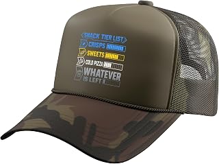 Snack Tier List Funny Gamer Video Games Retro Humor Trucker Hat with Adjustable Mesh Back