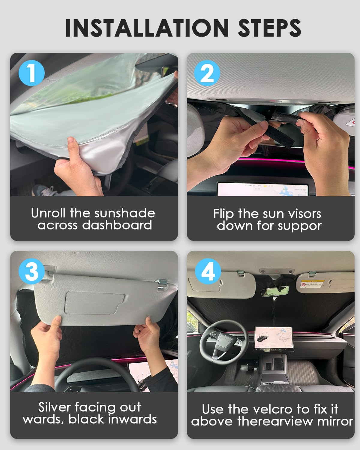 Parasole Pieghevole YYCKE Compatibile Con Hyundai Tucson 2022-2024 – Blocca UV 99%, Riflettente, Misura Su Misura