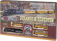 Bachmann Durango & Silverton HO Scale Electric Train Set - Ready-to-Run with Locomotive, Passenger Cars & E-Z Track