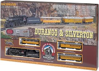 Bachmann Durango & Silverton HO Scale Electric Train Set - Ready-to-Run with Locomotive, Passenger Cars & E-Z Track